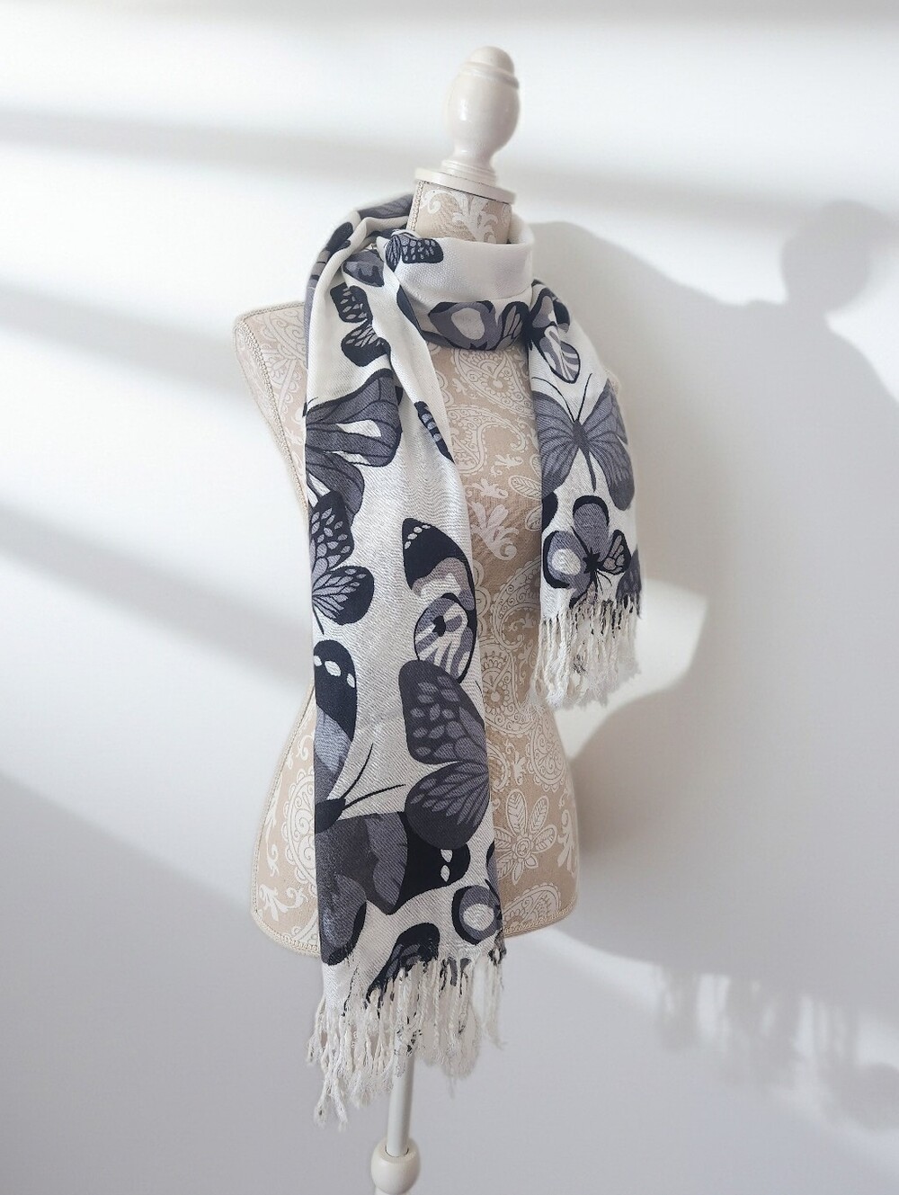 Butterfly Wings Pashmina Wide Scarf Wrap Shoulder Shawl Long Evening Cocktail